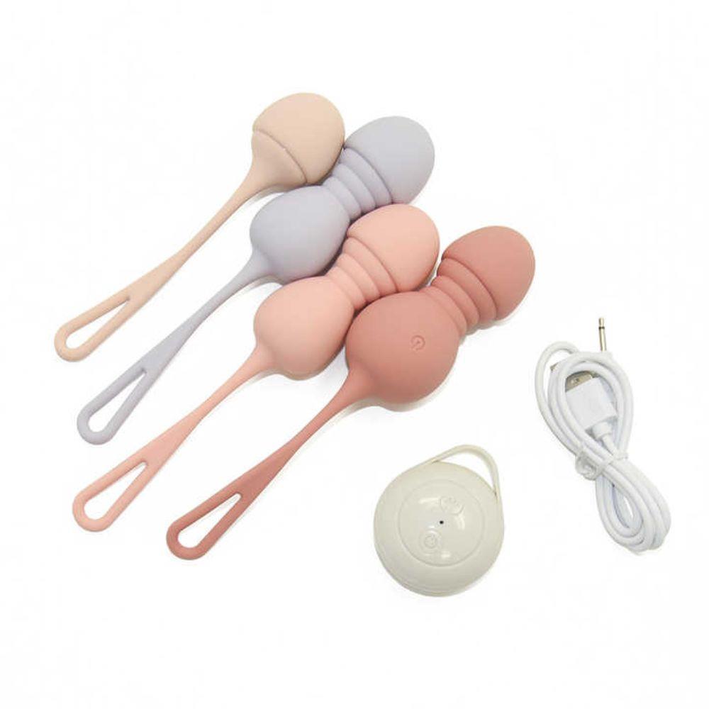 Bile vibratoare Kegel din silicon Lyla cu telecomandă 16 cm