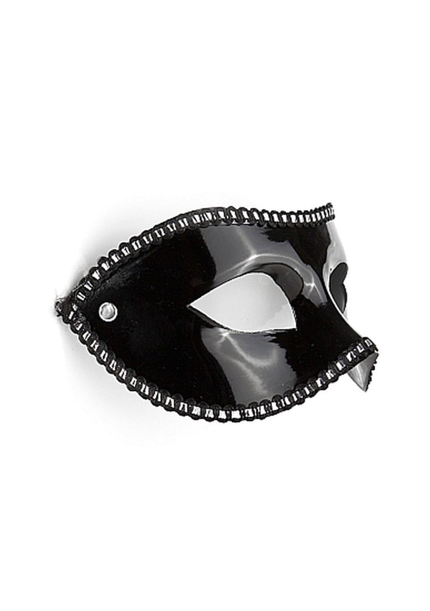 Mască erotică Cocktail Ouch! Neagră din PVC