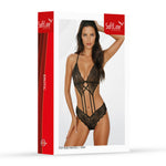 Set senzual de top și chiloți din dantelă SoftLine negru XL