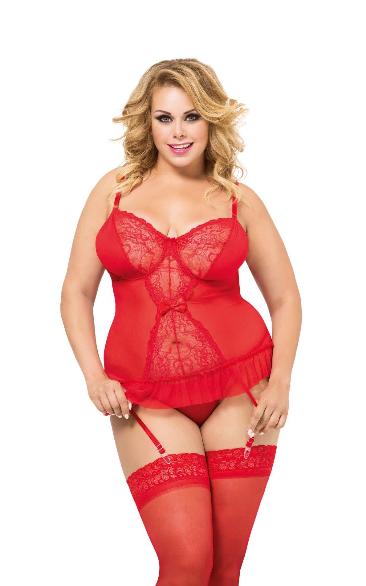 Corset Dafne SoftLine Roșu XL cu Fundă
