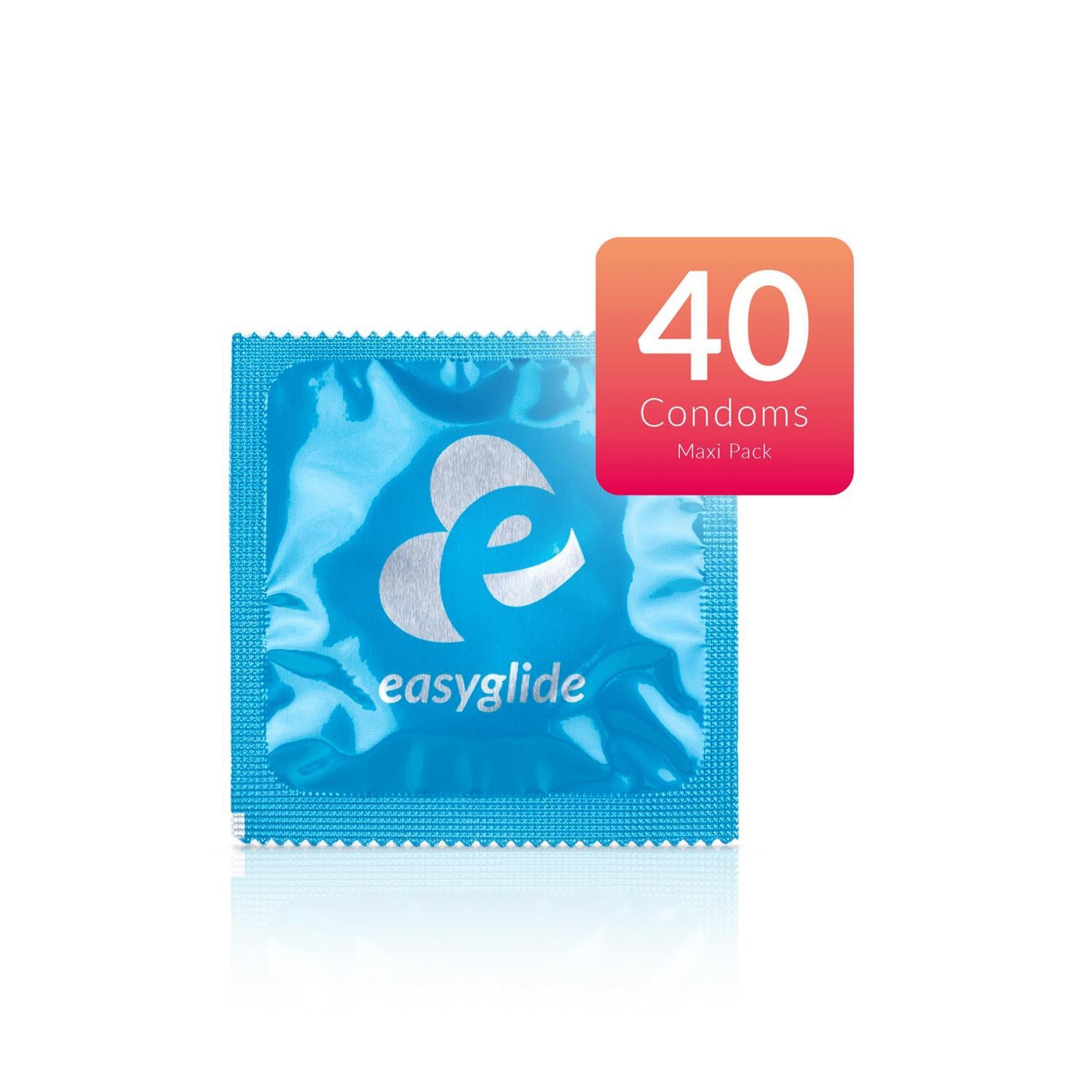 Prezervative EasyGlide cu nervuri și puncte, 40 buc.