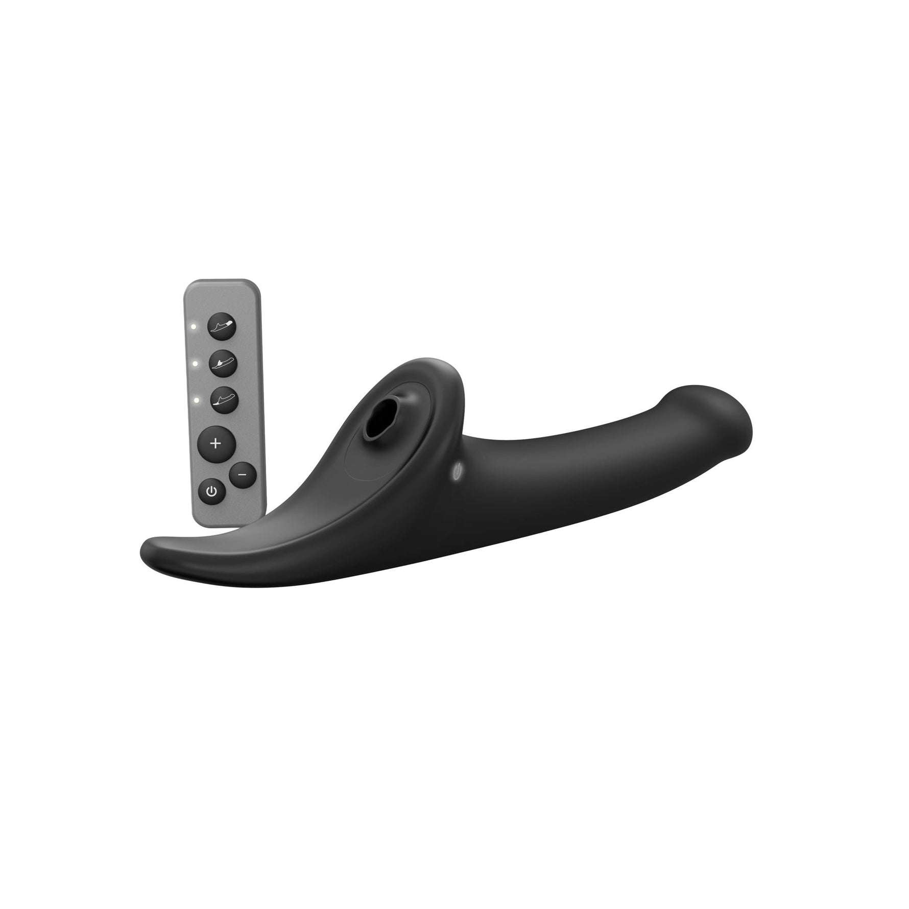 Dildo vibrant cu strap on me pentru orgasm multiplu, M, negru