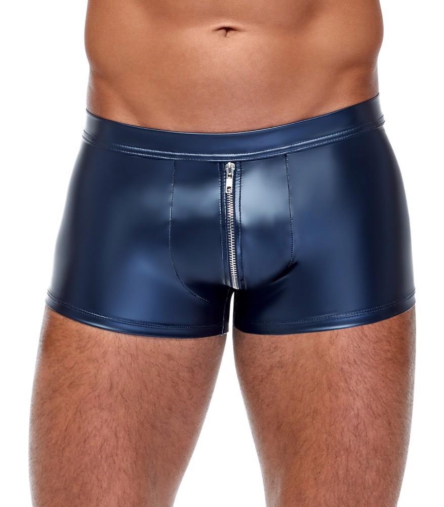 Pantaloni scurți boxer NEK pentru bărbați, albastru mat, cu fermoar, mărimea S