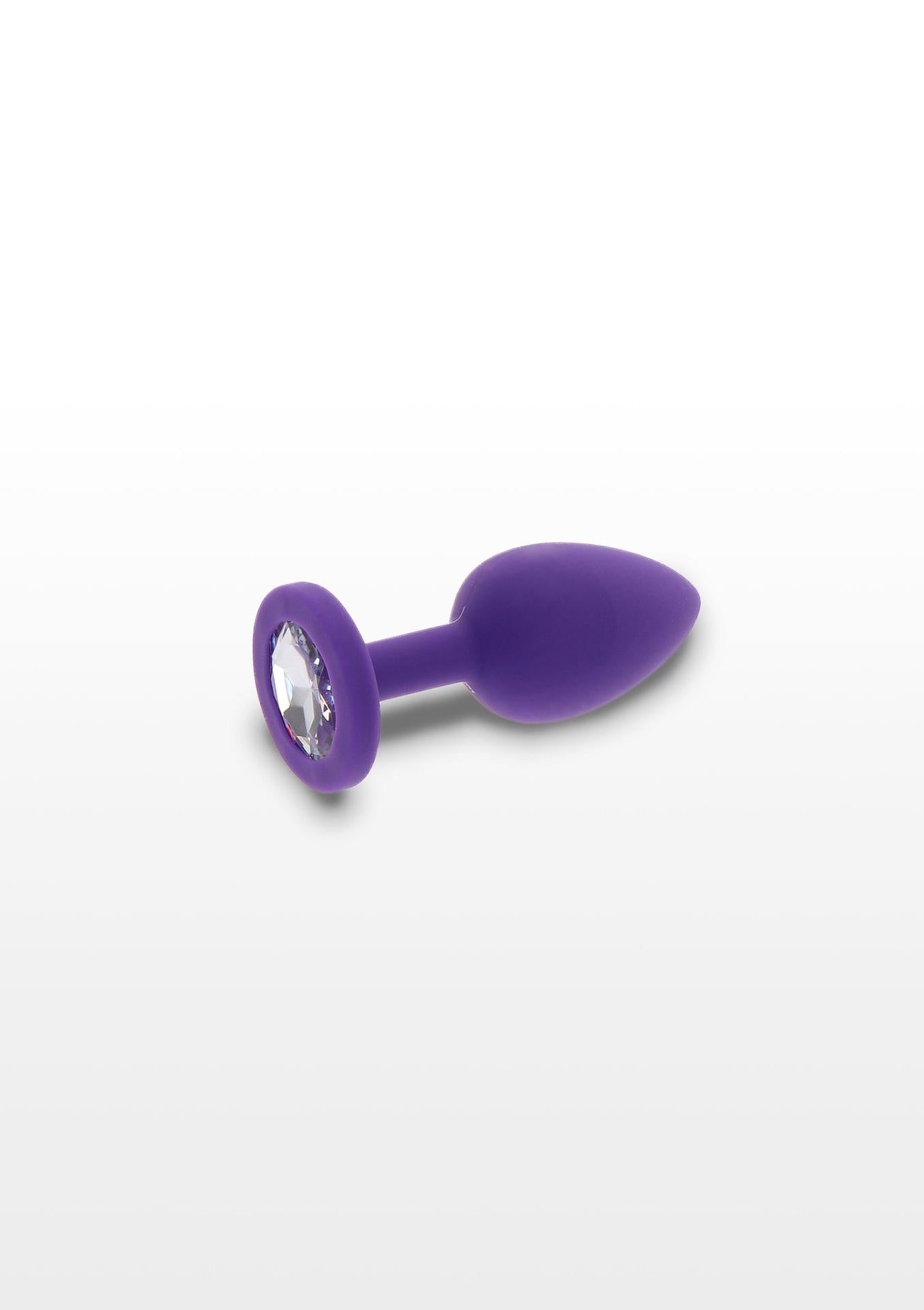 Dop anal din silicon Diamond Booty Jewel, culoare mov, mic, 7 cm