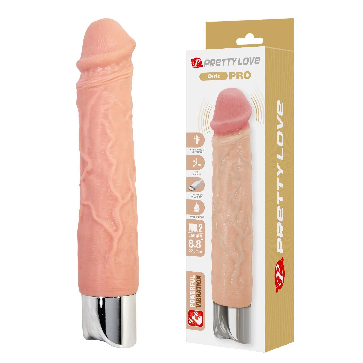 Vibrator realist Pretty Love Osric Pro USB 22,3 cm