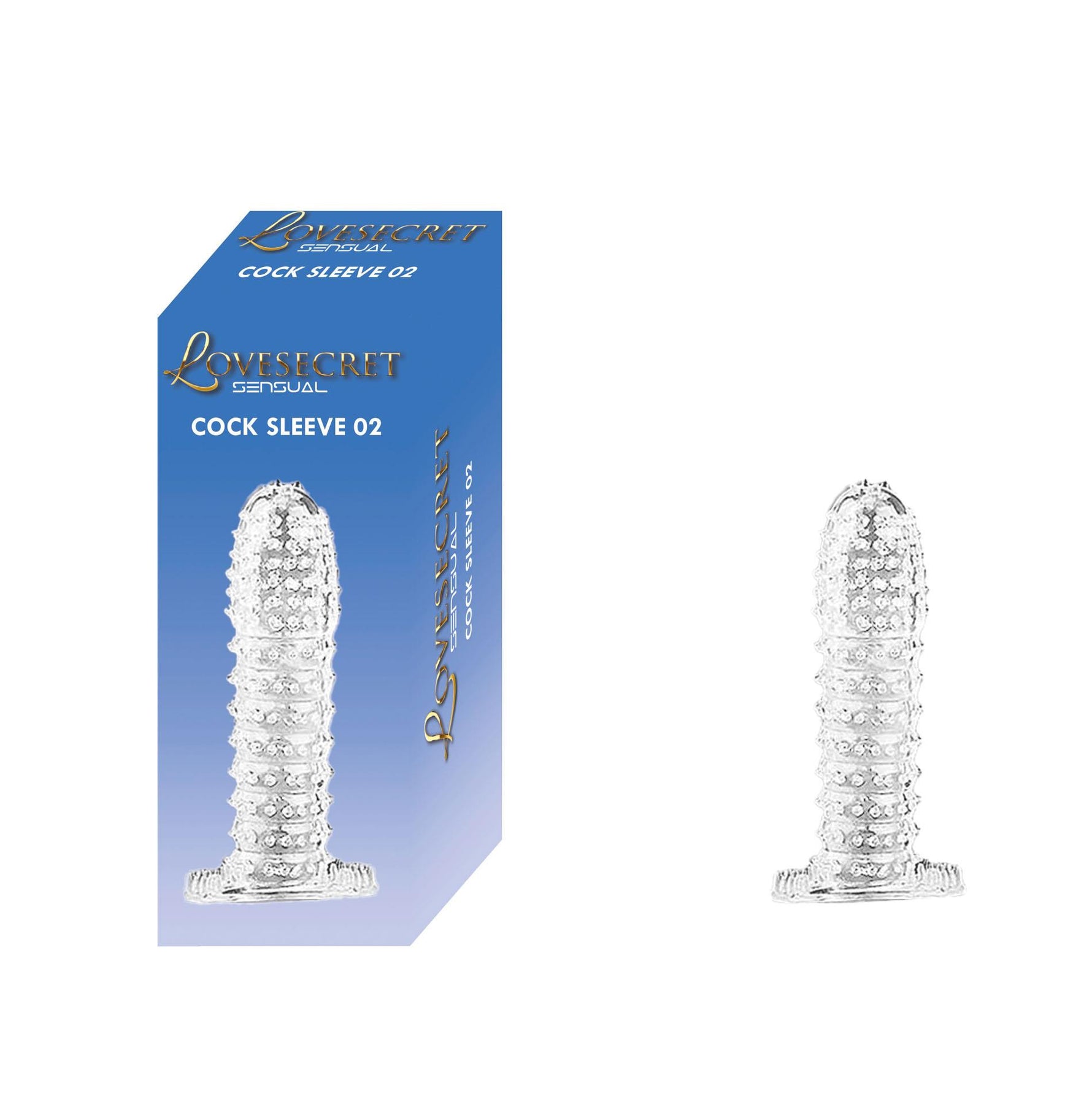 Manșon transparent pentru penis Lovesecret cu proeminențe 12,5 cm
