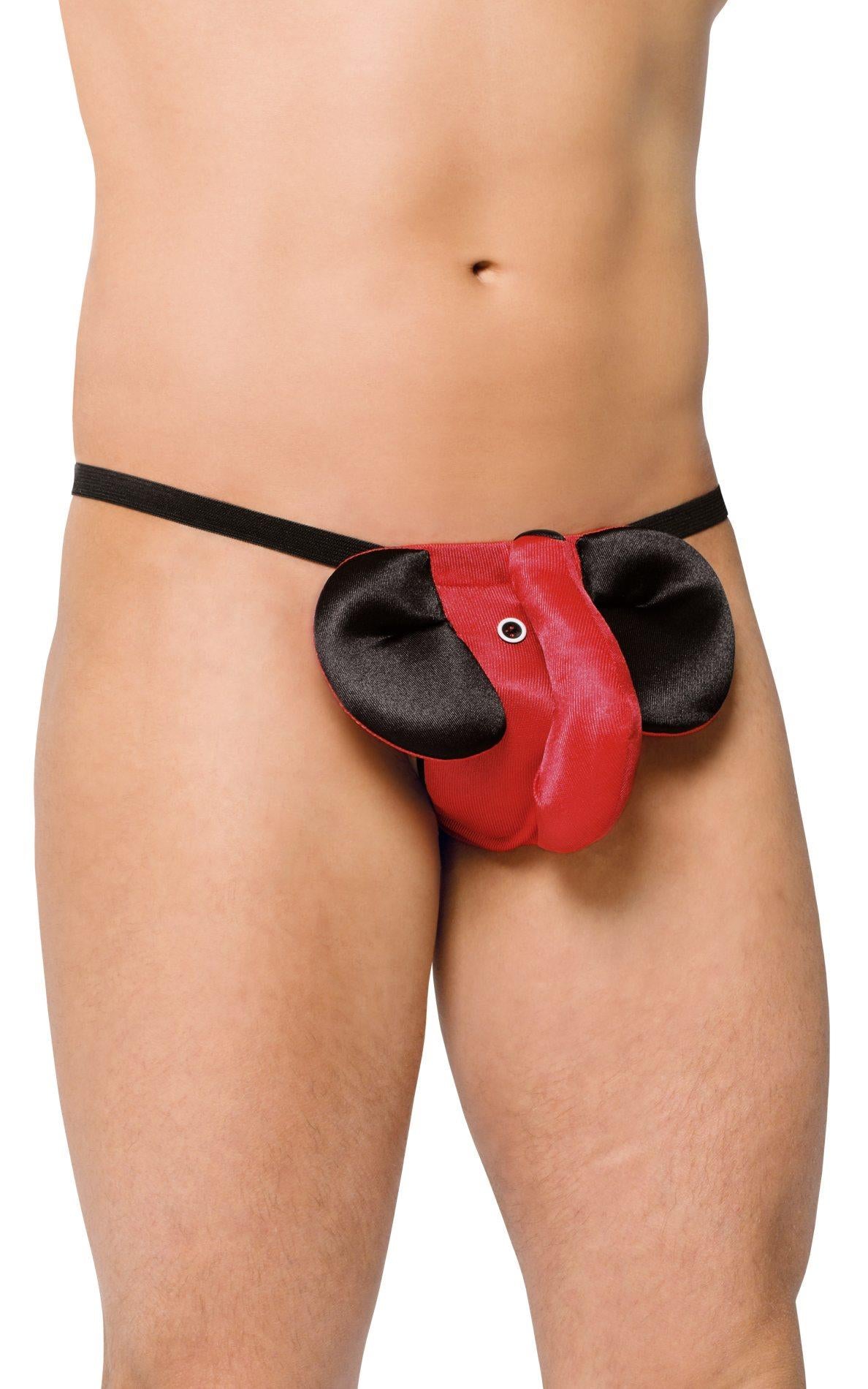 Tanga amuzantă SoftLine cu elefant roșu M/L