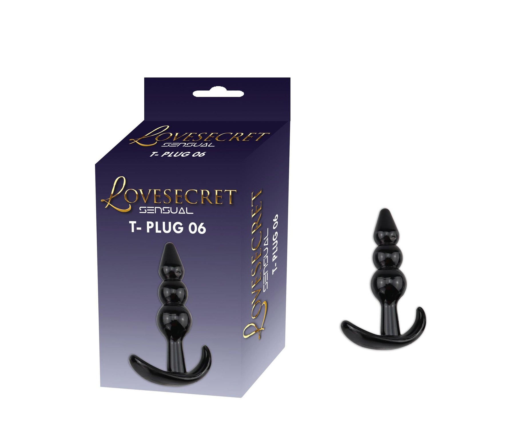 Plug anal Lovesecret T Plug 06 negru 9 cm