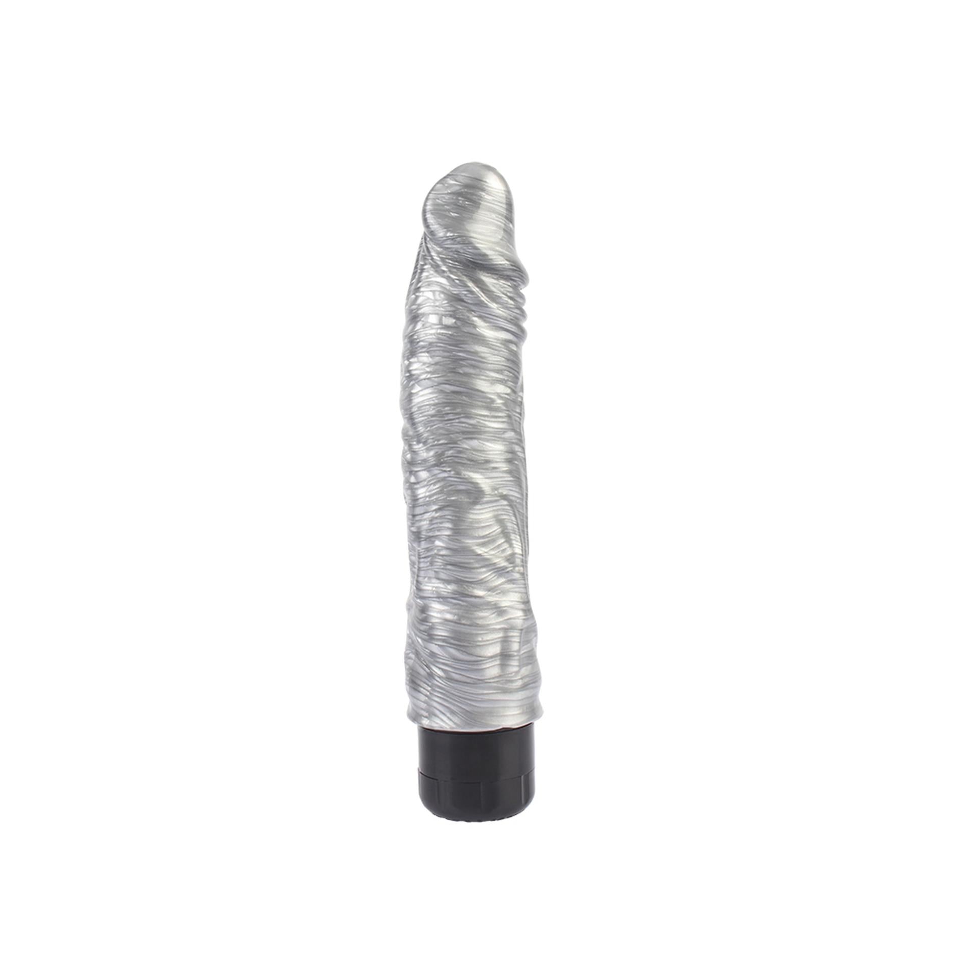 Vibrator realist Chubby Beau Silver, argintiu, 22 cm, DarkMuscle