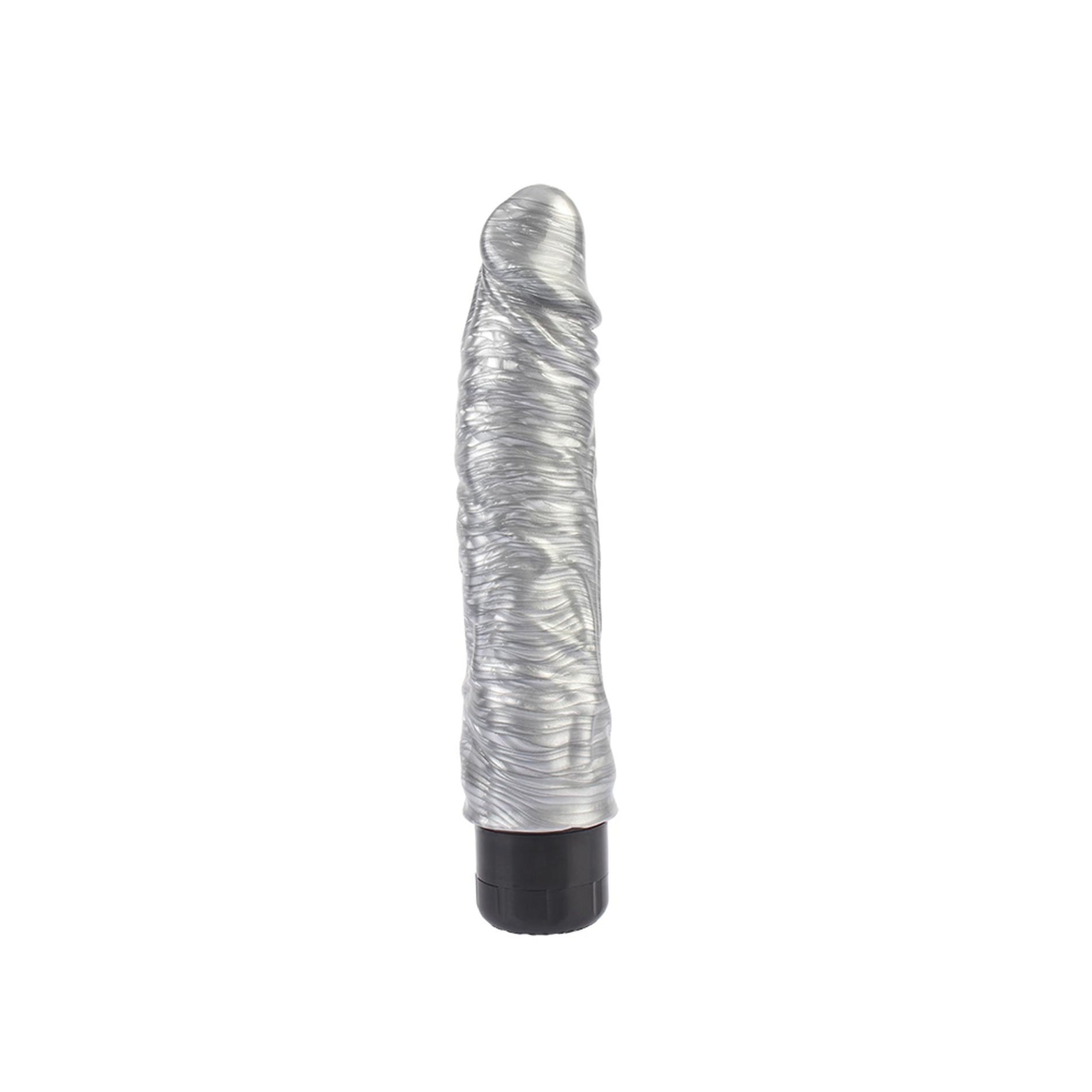 Vibrator realist Chubby Beau Silver, argintiu, 22 cm, DarkMuscle