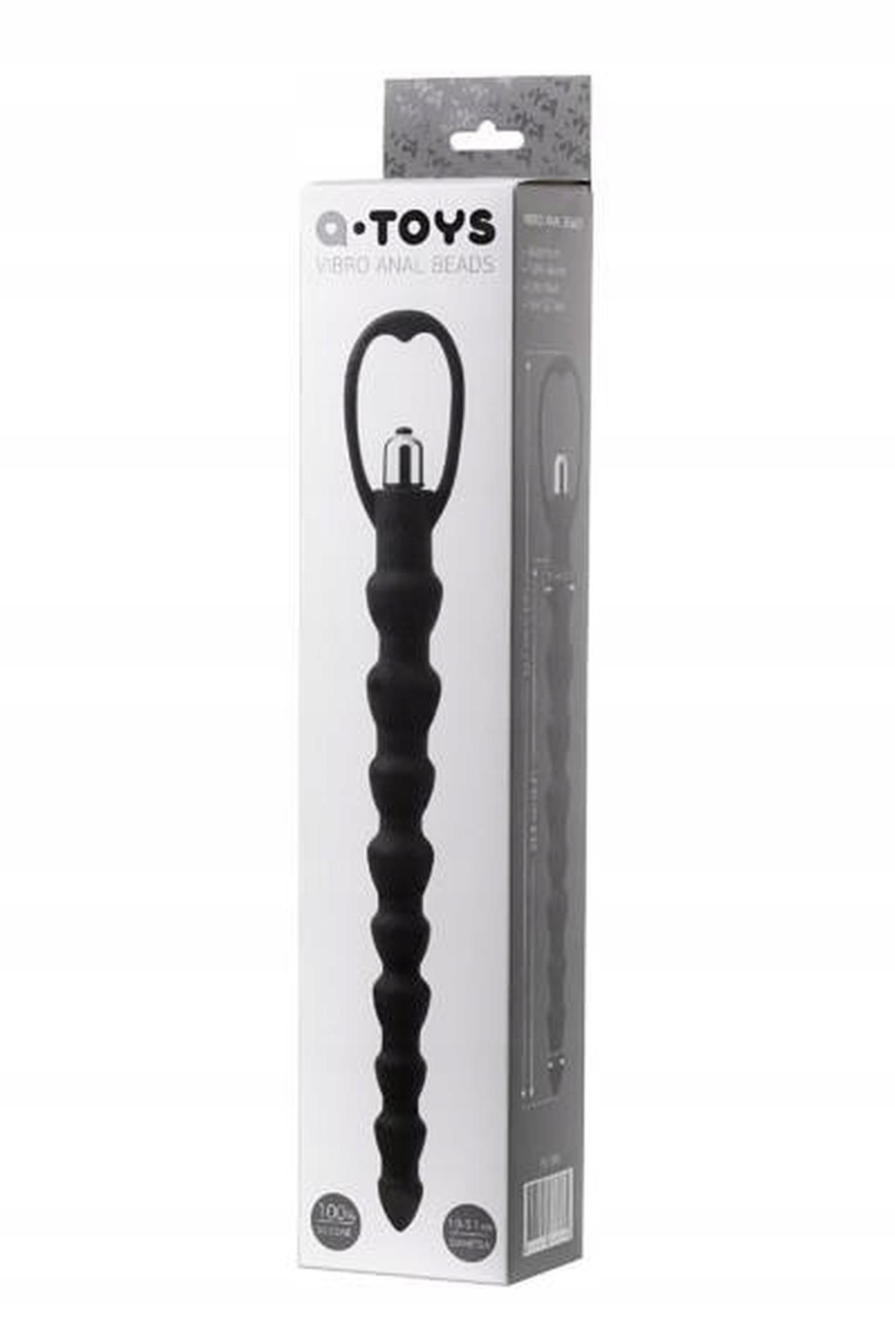Lanț vibrator anal din silicon A-Toys, negru, 32,7 cm