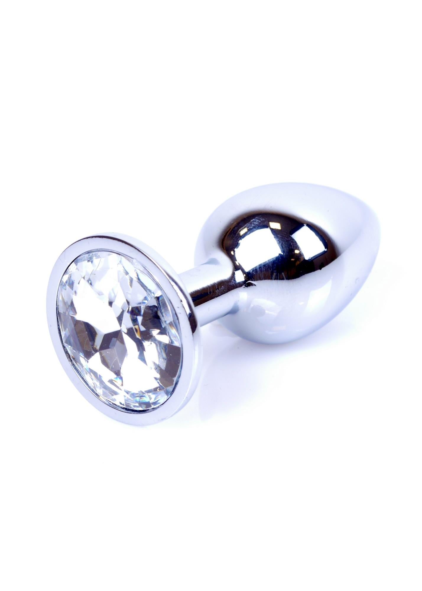 Bijuterii anale din argint cu cristal HeavyFun 7 cm