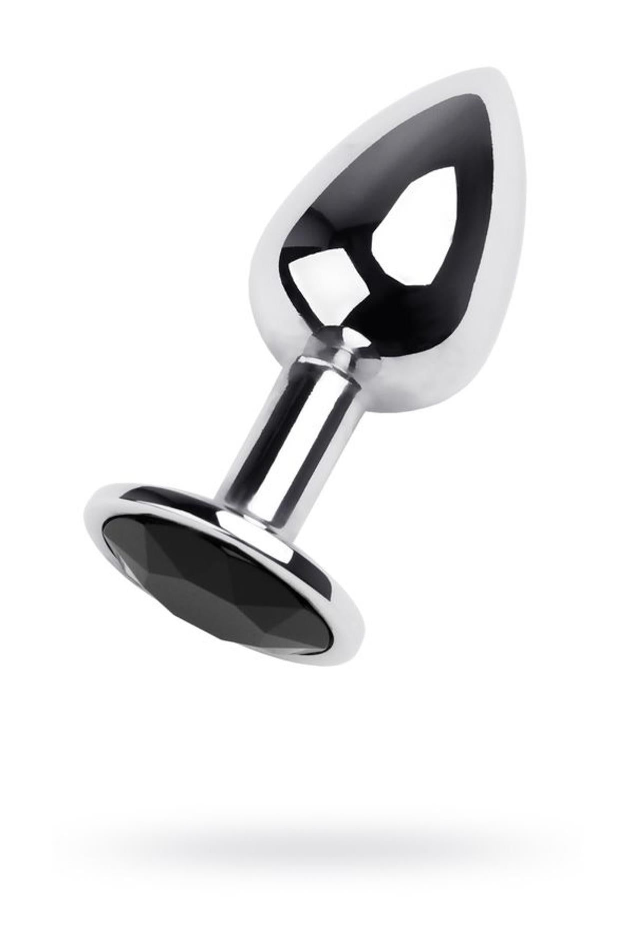 Plug anal metalic TOYFA cu cristal de turmalină argintiu 7 cm