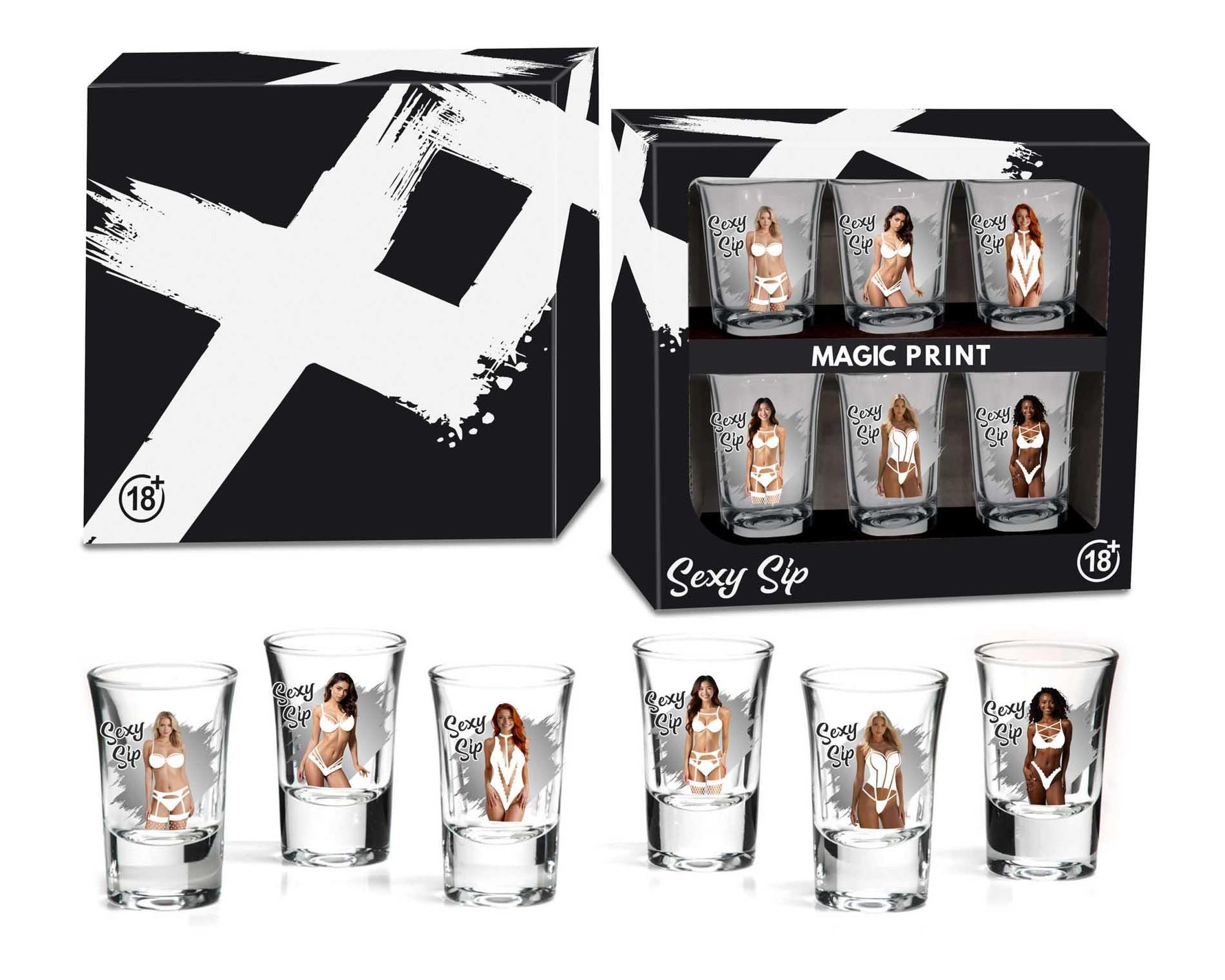 Set de 6 pahare erotice sexy pentru băuturi 35ml House of Mugs