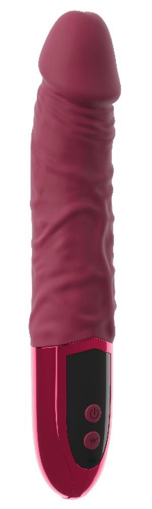 Vibrator realist Beau Coeur Varelo din silicon roșu USB 23 cm