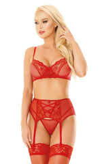 Set lenjerie erotică Selin SoftLine roșie, mărime L
