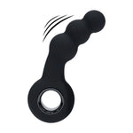 Masaj de prostată cu perle vibratoare Levelz și buclă din silicon, negru, 15 cm