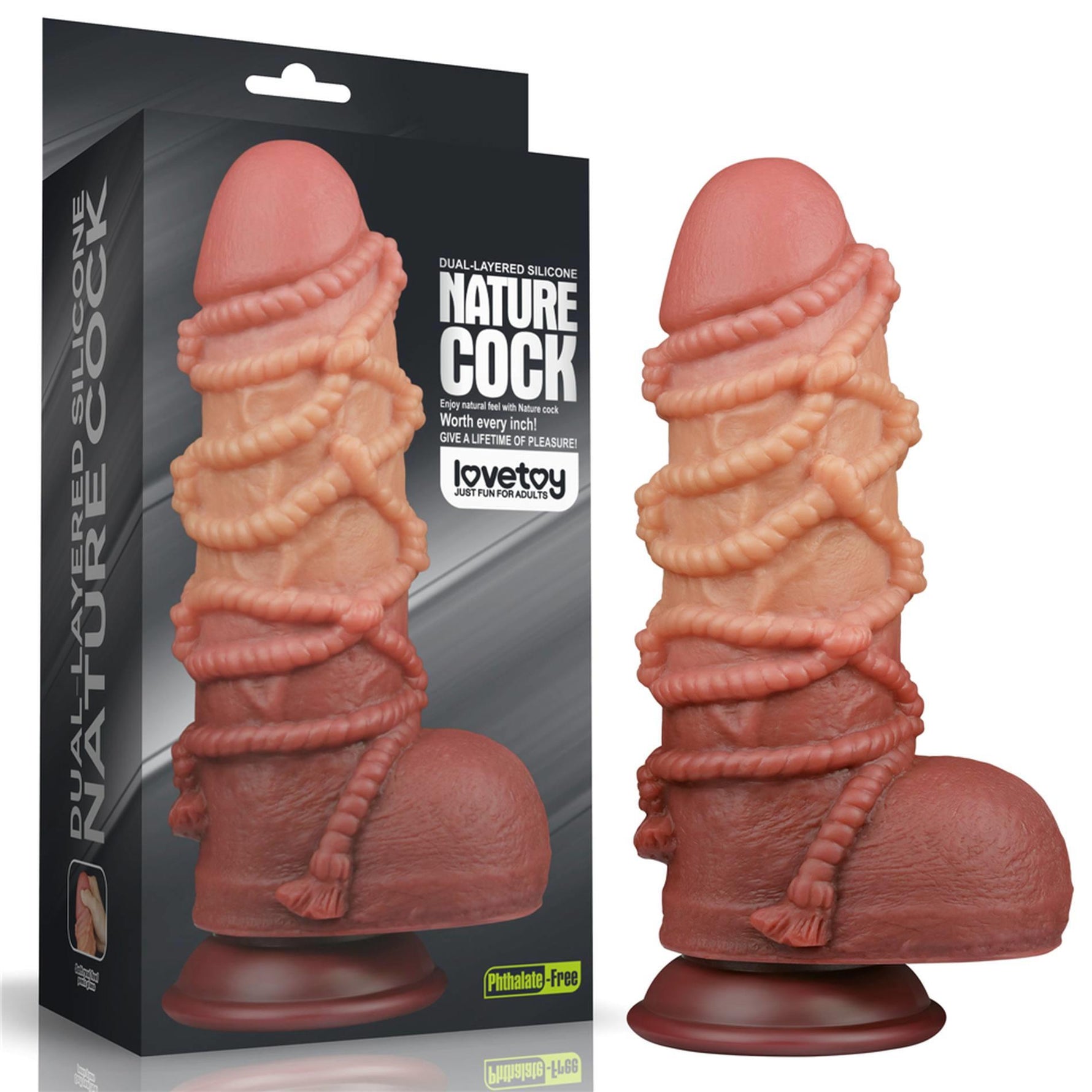 Dildo Lovetoy din silicon cu strat dublu, 24 cm
