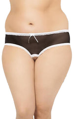 Tanga erotică din plasă cu fundă SoftLine 2471 negru 3XL