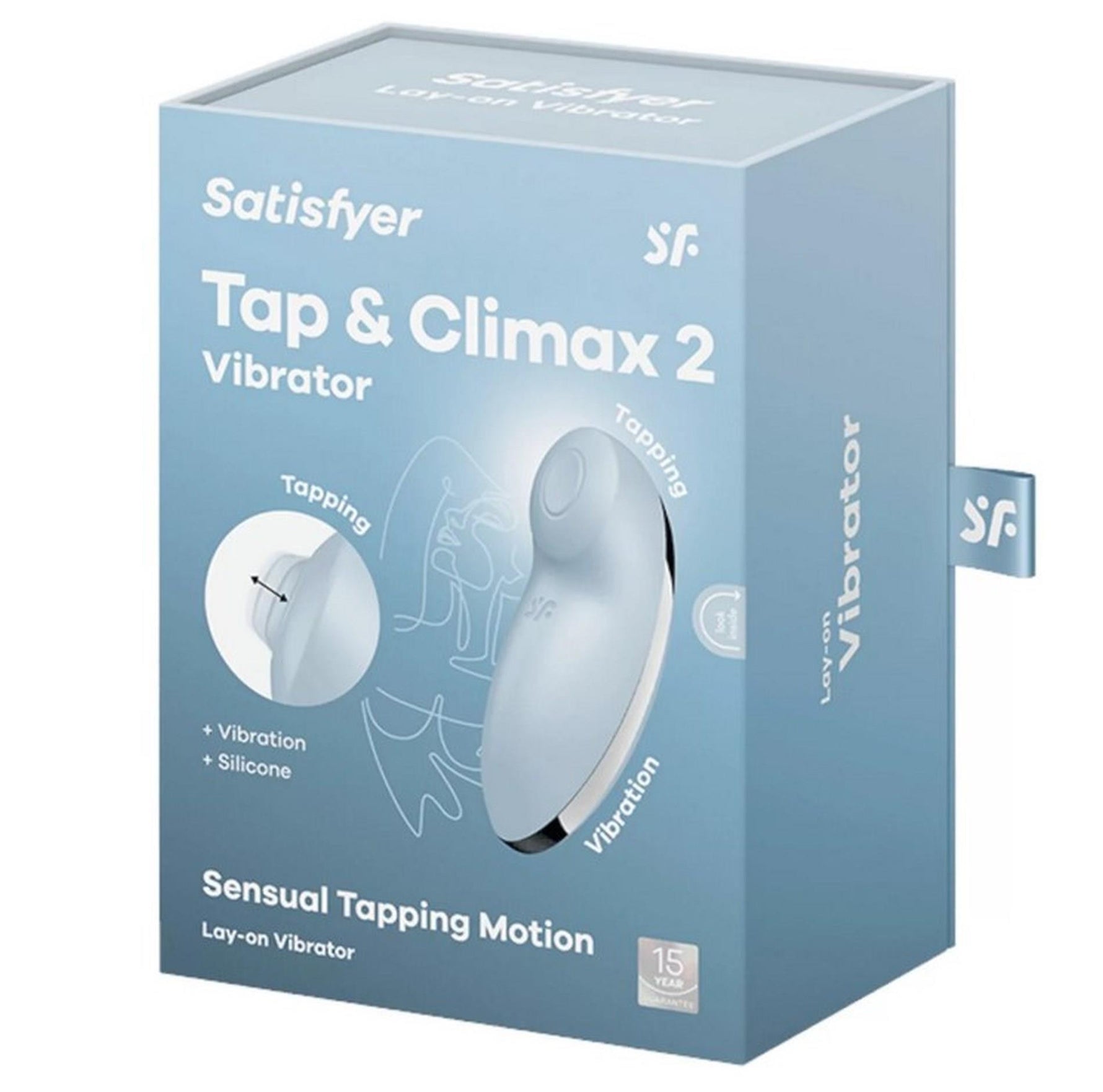 Stimulator clitoridian Satisfyer Tap Climax 2 Blue USB cu atingere rapidă