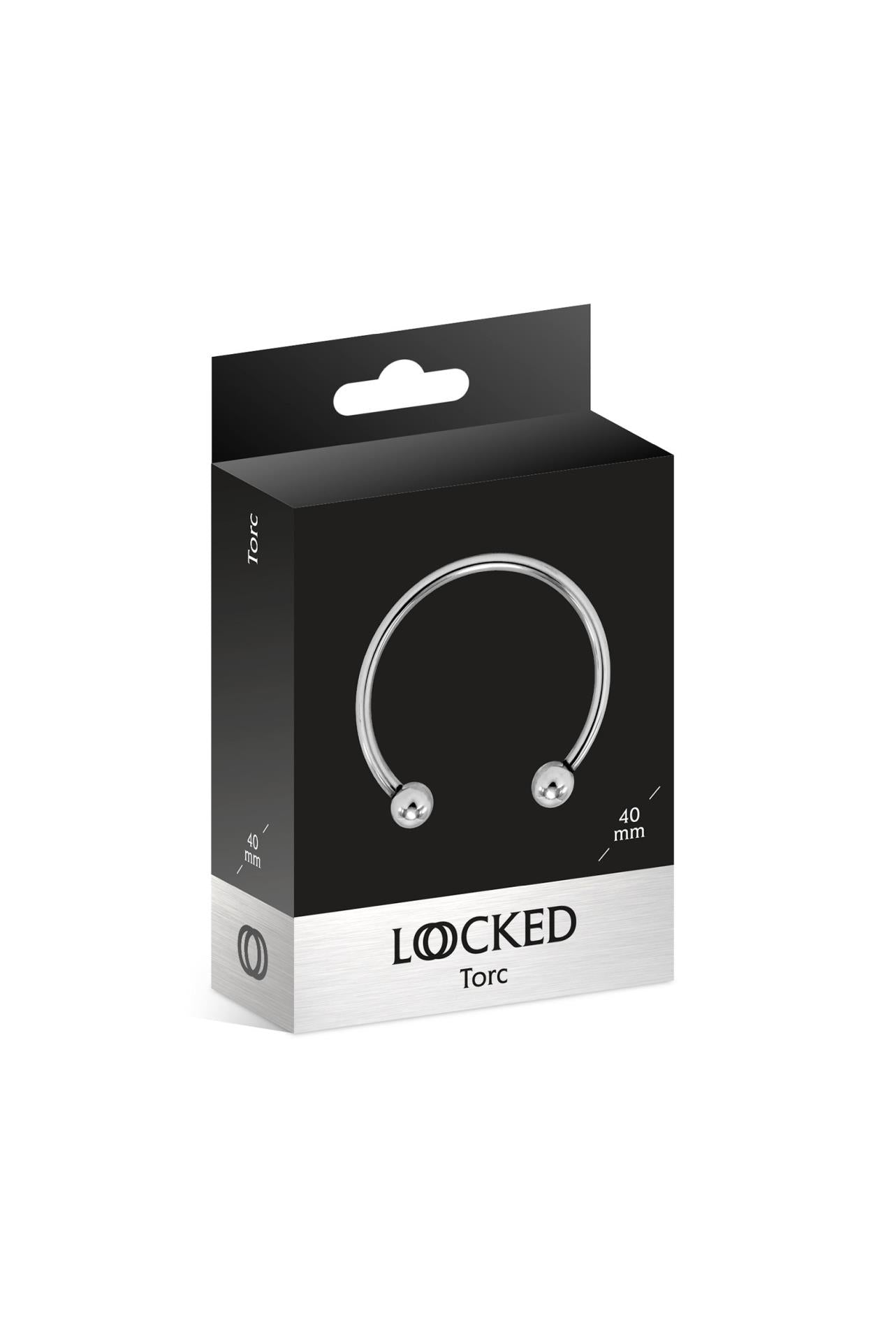 Inel de penis din oțel inoxidabil Torc Locked 40 mm