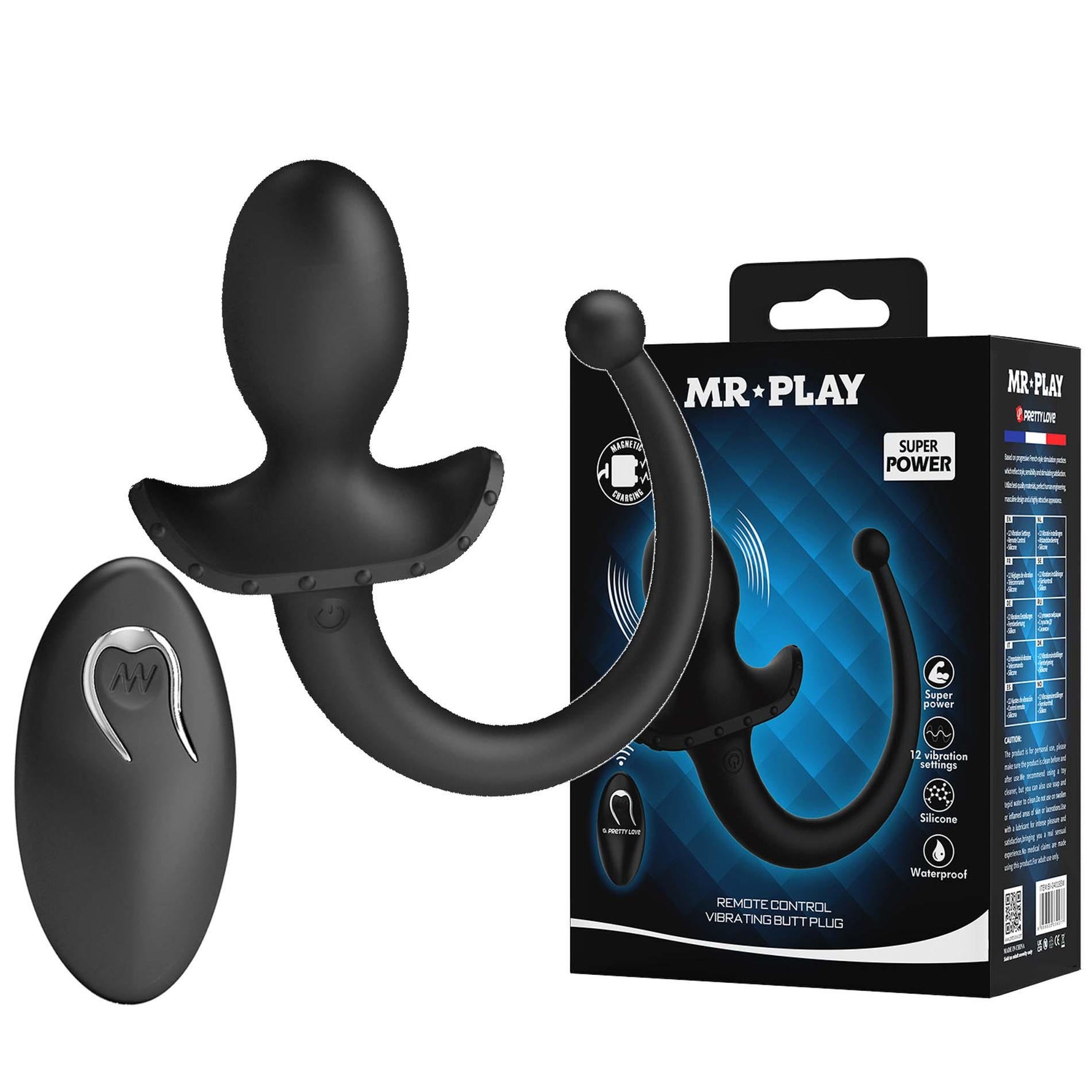 Dop anal vibrant din silicon cu telecomandă Mr. Play și coadă