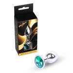 MyLove Toys bijuterii anale argintii dop verde 7 cm