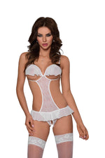 Body Orsola SoftLine Collection din dantelă albă, mărime S/M