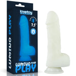 Dildo din silicon Lovetoy Lumino Play, care strălucește în întuneric, 19 cm