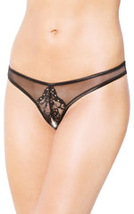 Chiloți din dantelă SoftLine Collection cu zirconii negri M/L