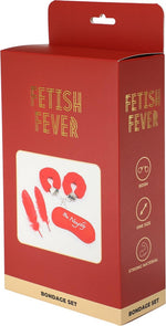Set de bondage Fetish Fever roșu, 4 piese