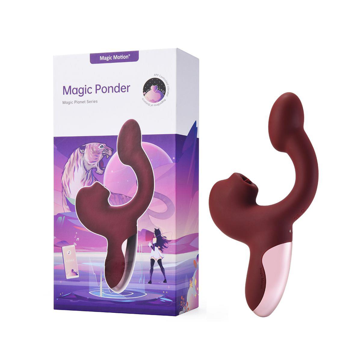 Vibrator Magic Ponder pentru lingerea sânilor cu aplicație, roșu