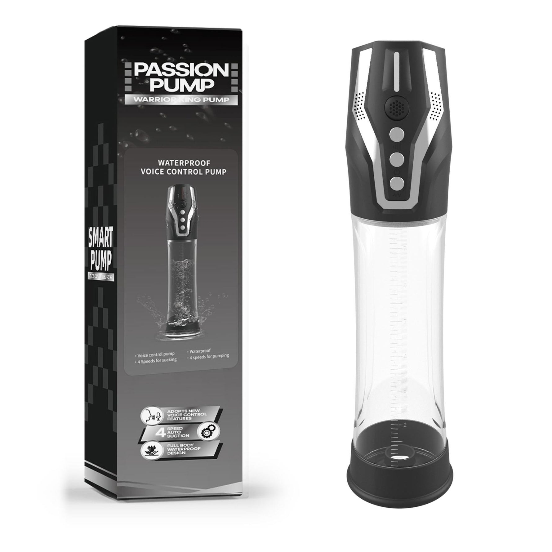 Pompă automată PASSION PUMP, impermeabilă, reîncărcabilă, acționată vocal, 32 cm