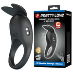 Inel vibrant Pretty Love Carlton cu urechi de iepuraș din silicon