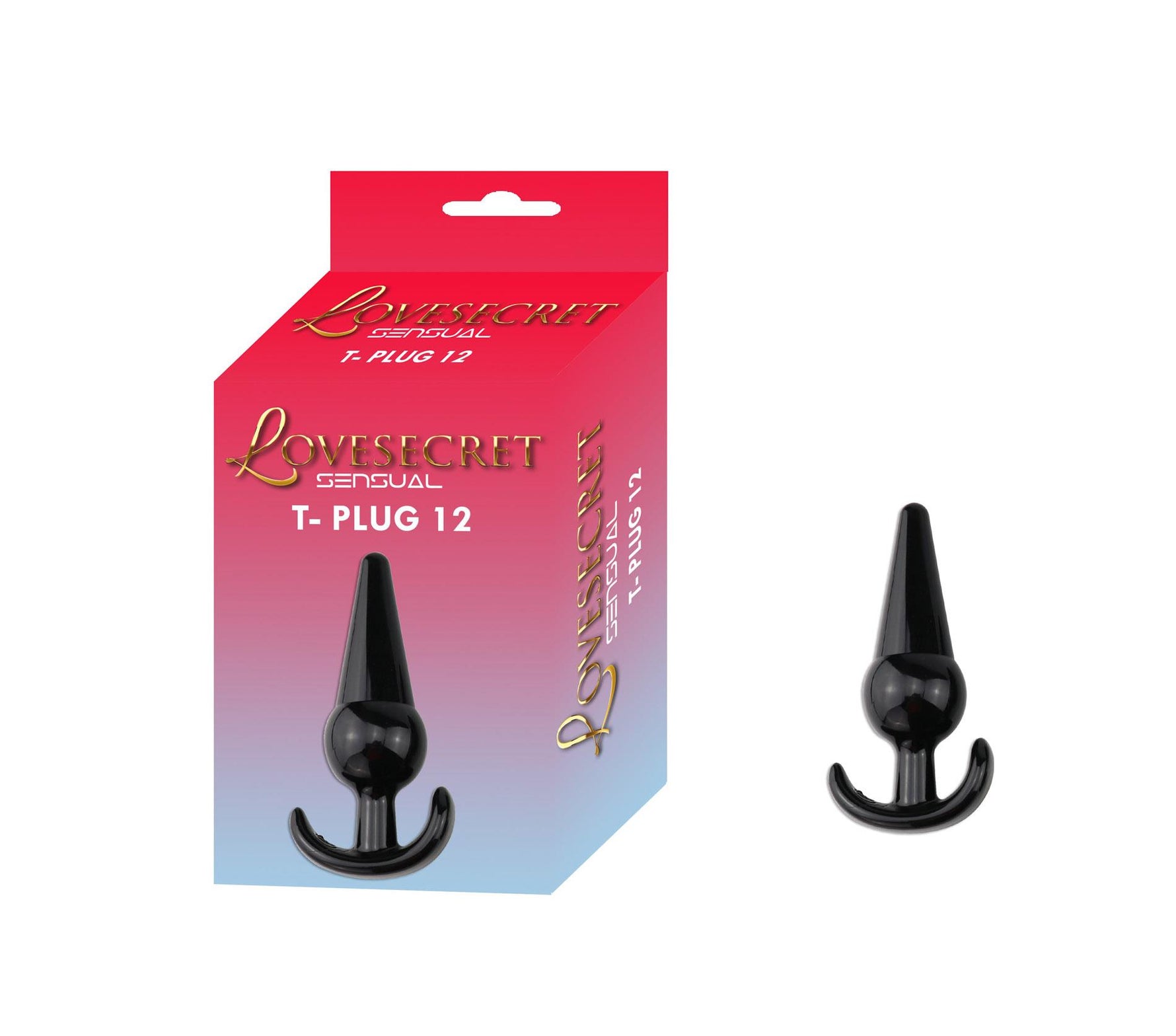 Plug anal Lovesecret Sensual T Plug 12 negru 12,6 cm