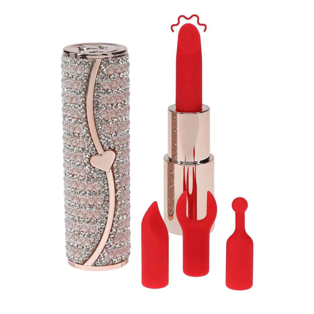 Vibrator mini ruj USB Loveline roz bombon