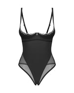 Body deschis Obsessive Stelisa negru 2XL/3XL