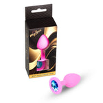 Plug anal din silicon roz cu diamant MyLove Toys 8 cm