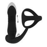 Aparat de masaj pentru prostată cu vibrații și inele triplu-O - negru