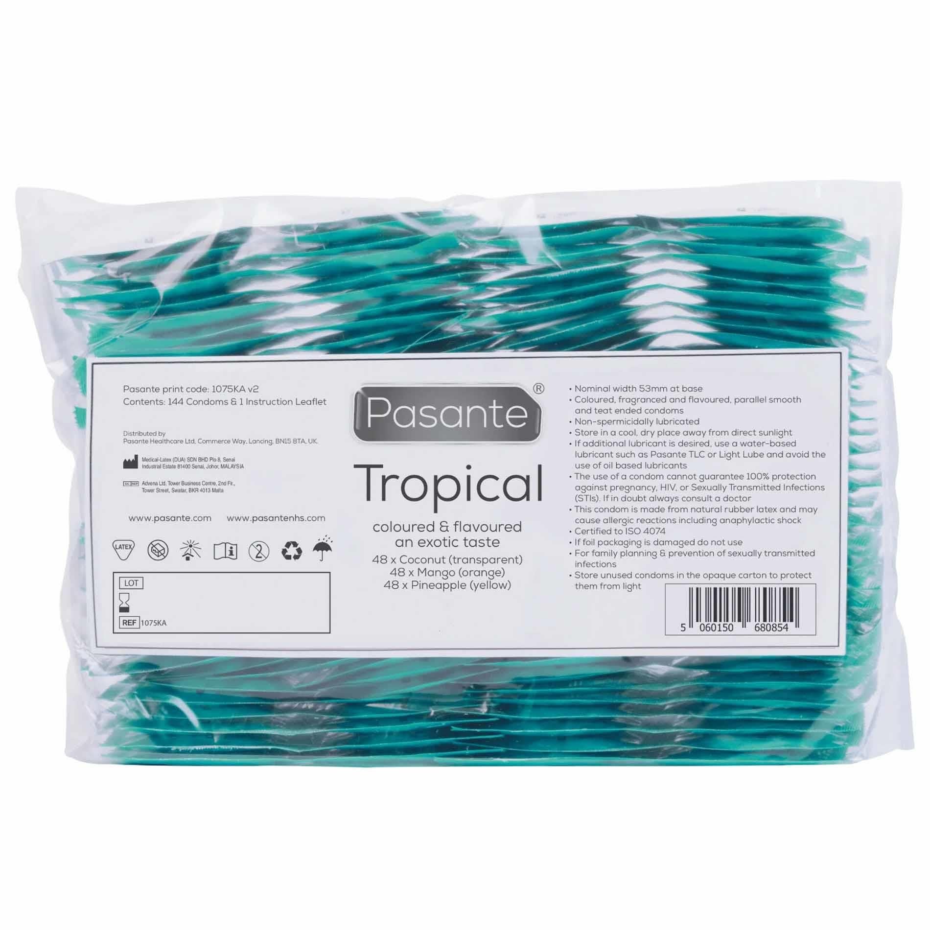 Prezervative Pasante Tropical mango ananas cocos 144 buc
