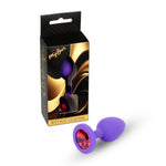 Bijuterii anale din silicon MyLove Toys violet cu diamant mic 7 cm