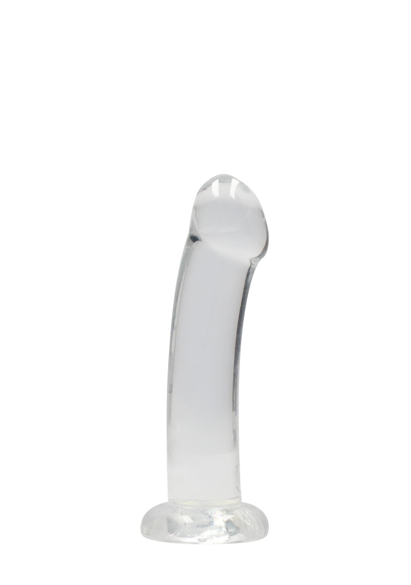 Dildo RealRock transparent, nerealist, cu ventuză, 17 cm