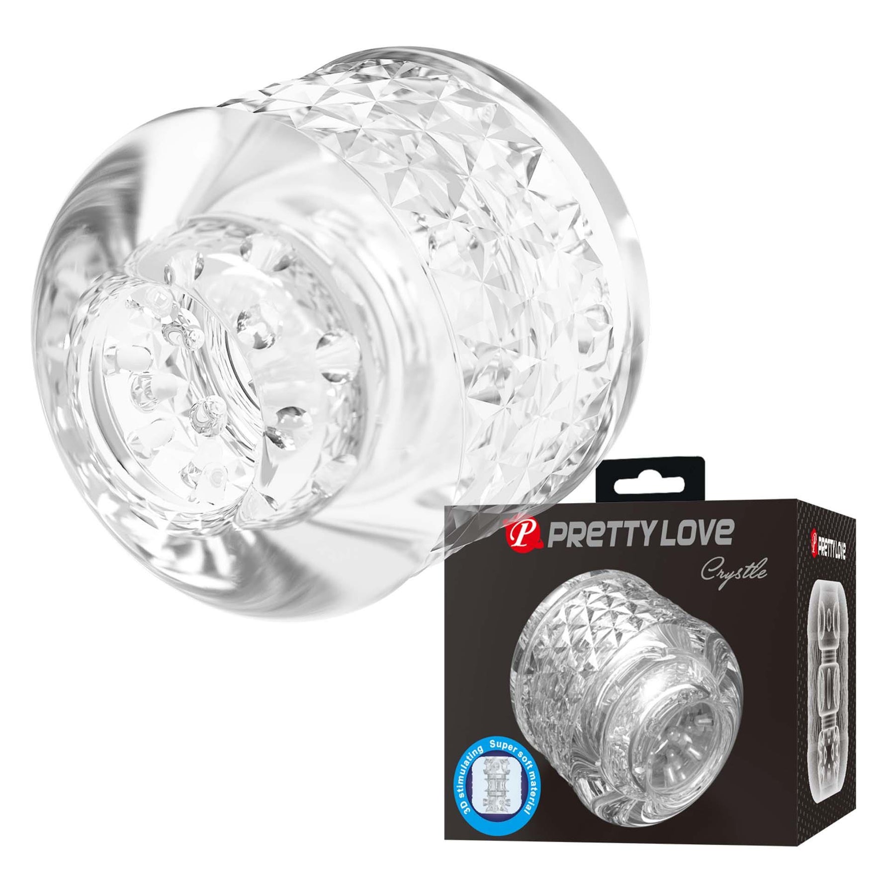 Masturbator cu două capete Pretty Love Crystle transparent