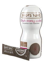 Masturbator anal Easy Rider Dark Skin cu piele naturală ShotsToys 15,7 cm