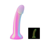 Dildo din silicon EasyToys Candy Swirl, strălucitor în întuneric, roz, 19 cm