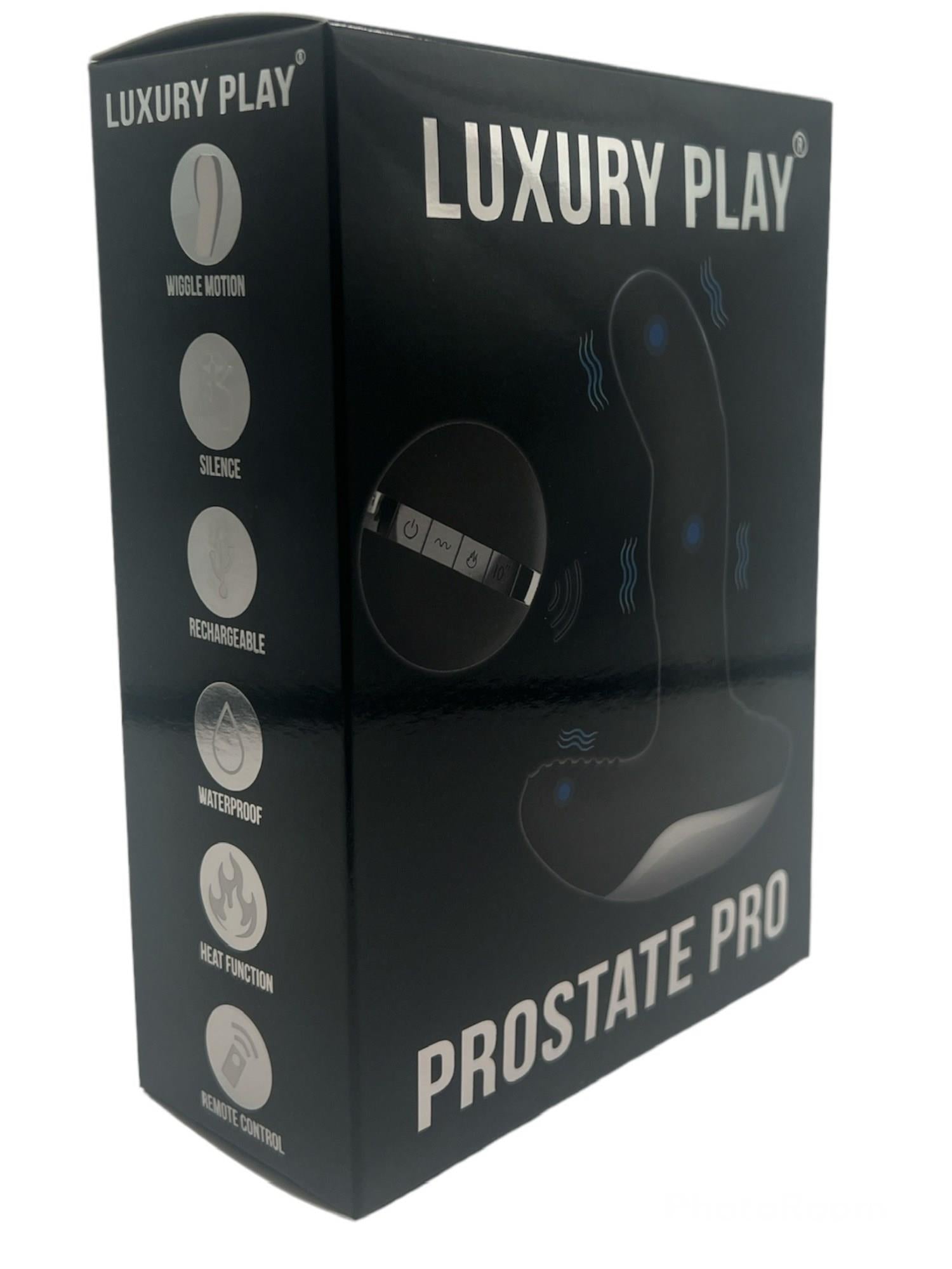 Aparat de masaj pentru prostată Luxury Play USB din silicon, încălzit, cu 7 moduri, negru