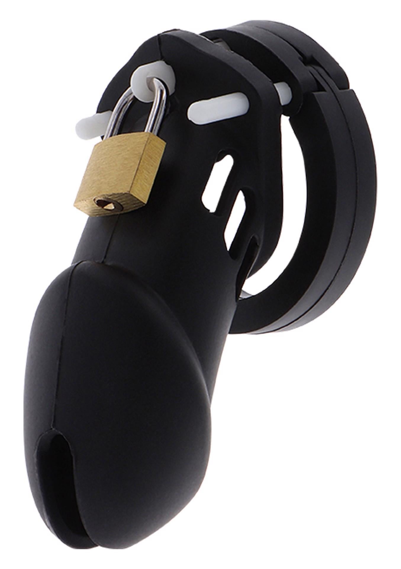 Centură de castitate Hidden Desire din silicon, mare, neagră, 9 cm