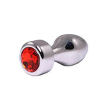 Plug anal argintiu cu diamant roșu Fantasy 6 cm