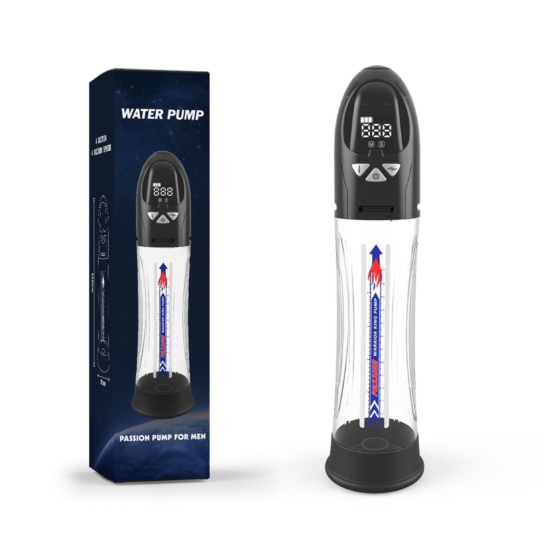 Pompă automată Passion Pump, impermeabilă, LCD, reîncărcabilă, 21 cm