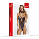 Set body și guler SoftLine din dantelă albastră și neagră, mărime L